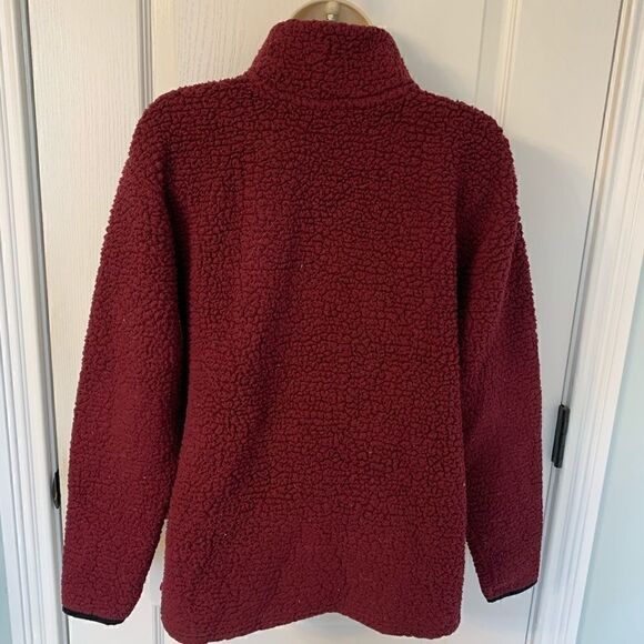 Victoria’s Secret PINK Sherpa Fleece Cranberry/Maroon 1/4 Zip Pullover! 🔥 - Picture 8 of 8